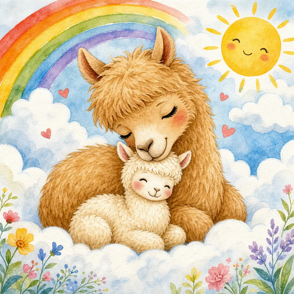 Mother and baby alpaca — Children’s Book