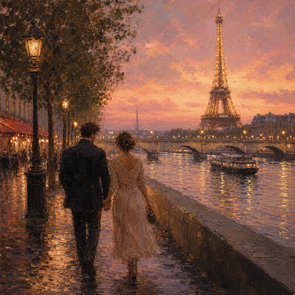 Couple in Paris — Impressionist